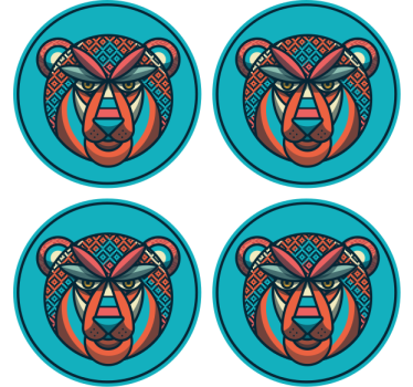Nowoczesne podstawki pod kubki Lew geometryczny - TenStickers