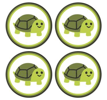 Nowoczesne podstawki pod kubki Zabawna uśmiechnięta kreskówka żół - TenStickers