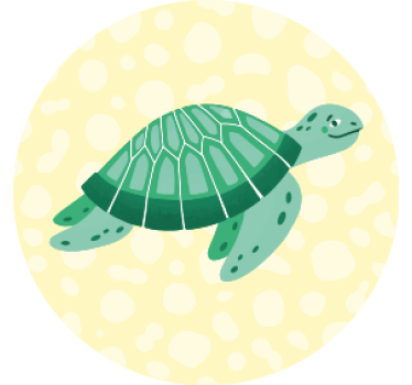 Nowoczesna podkładka pod kubek ilustracja wesołej żółwicy - TenStickers