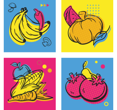 Nowoczesna podkładka pod kubek z kolorowymi owocami - TenStickers