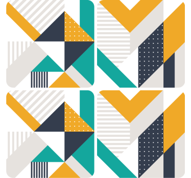 Nowoczesna podkładka pod kubek wzory geometryczne w kolorze - TenStickers
