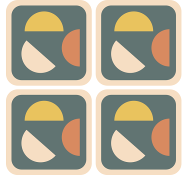 Podstawka pod kubek geek w geometryczne kolorowe kształty - TenStickers