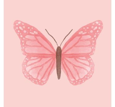 Vintage podstawka pod kubek ilustracja różowej motylka - TenStickers