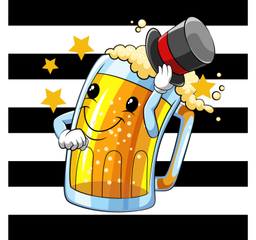 Podkładka pod piwo wesoły mascot kufla - TenStickers