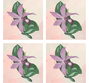 Nowoczesna podkładka pod kubek kwiat eleganckiej orchidei - TenStickers
