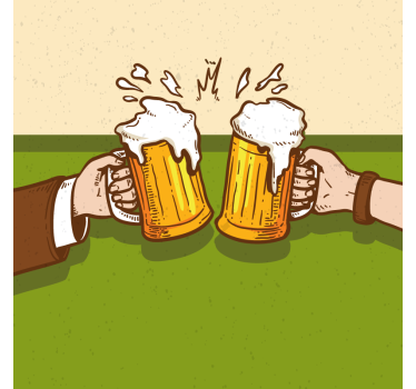 Podkładka pod piwo zderzające się kufle - TenStickers