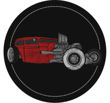 Vintage podstawka pod kubek ilustracja klasycznego hot roda - TenStickers