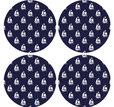 Nowoczesna podstawka pod kubek Granatowy wzór morski - TenStickers