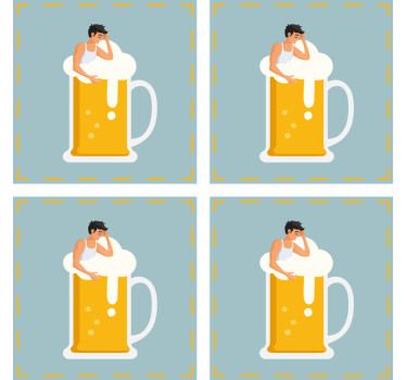 Podkładka pod piwo z relaksującą ilustracją kufla - TenStickers
