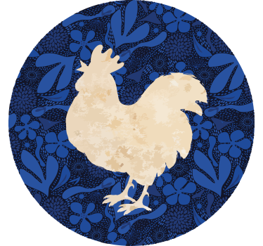 Vintage podstawka pod kubek kwiatowy sylwetka koguta - TenStickers