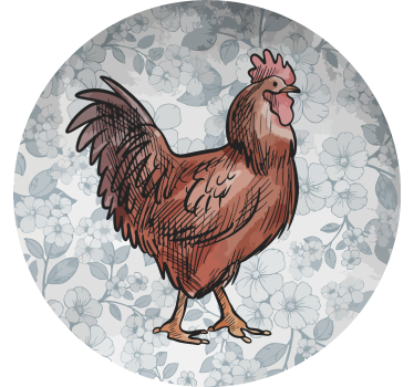 Nowoczesna podkładka pod kubek ilustracja kwiatowej kury - TenStickers