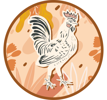 Podstawka pod kubek geek z ilustracją stylizowanego koguta - TenStickers