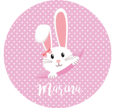 Podkładka pod kubek Słodki króliczek i imie - TenStickers