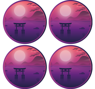 Nowoczesna podkładka pod kubek spokojny zachód słońca - TenStickers