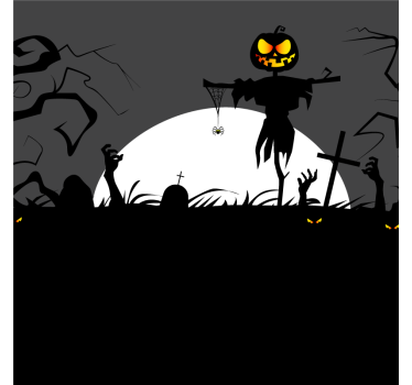 Podkładka pod kubek halloween strach na wróble z dynią - TenStickers