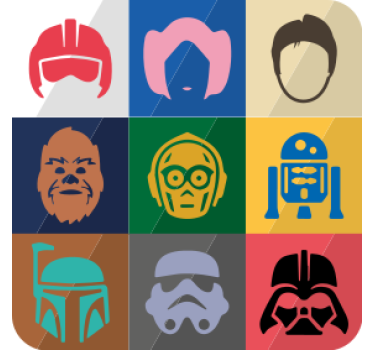 Podstawka pod kubek geek z ikonami postaci - TenStickers