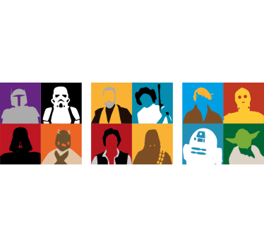 Podstawka pod kubek geek sylwetki ikonowych postaci - TenStickers