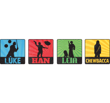 Podstawka pod kubek geek z sylwetkami postaci - TenStickers