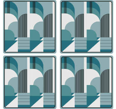 Nowoczesna podkładka pod kubek wzory geometrycznych łuków - TenStickers
