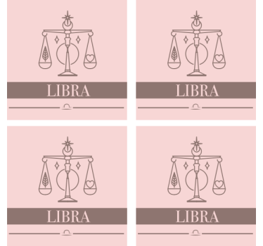 Podkładka pod kubek z tekstem waga zodiakalna - TenStickers