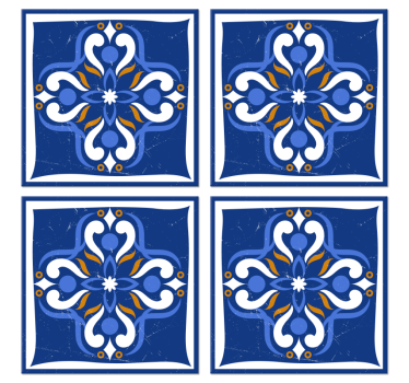 Podstawka pod kubek niebieska klasyczna dachówka śródziemnomorska - TenStickers