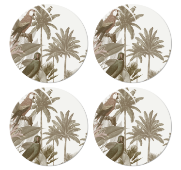 Podstawka pod kubek vintage vintage tropikalnej fauny - TenStickers