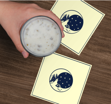Nowoczesna podkładka pod kubek górska noc - TenStickers