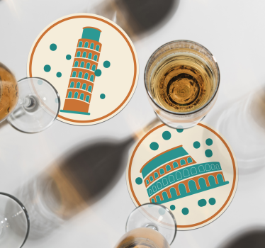 Nowoczesna podkładka pod kubek ikoniczne włoskie zabytki - TenStickers