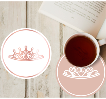 Nowoczesna podkładka pod kubek ikony eleganckiej tiary - TenStickers