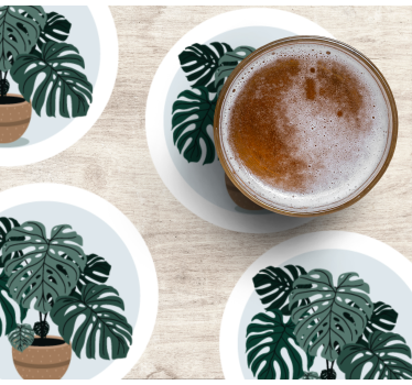 Nowoczesna podkładka pod kubek ilustracja monstery - TenStickers