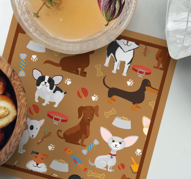 Nowoczesna podkładka pod kubek ilustracje wesołych psów - TenStickers