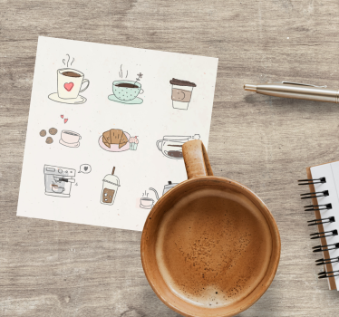 Nowoczesna podkładka pod kubek kolaż ilustracji napojów - TenStickers