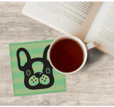 Nowoczesna podkładka pod kubek pies french bulldog - TenStickers