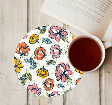 Nowoczesna podkładka pod kubek w stylu botanicznym - TenStickers