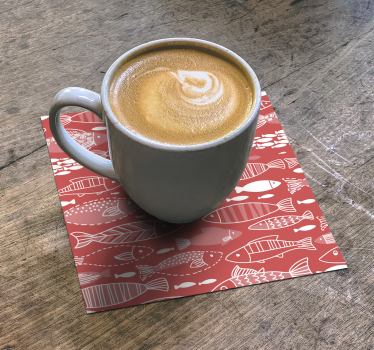Nowoczesna podkładka pod kubek wzór z rybami - TenStickers