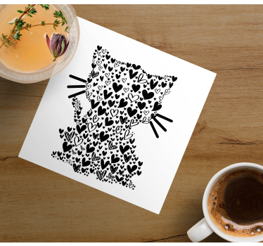 Nowoczesne podstawki pod kubki Kocie serca - TenStickers