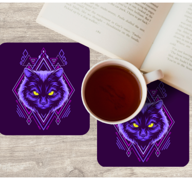 Nowoczesne podstawki pod kubki Kot boho - TenStickers
