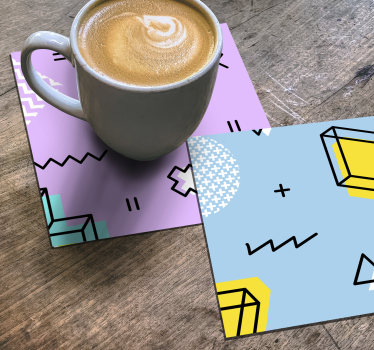 Nowoczesne podkładki pod kubekwzory memphis - TenStickers