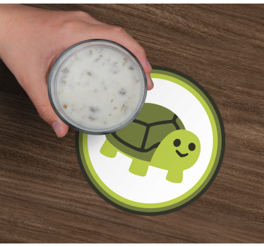Nowoczesne podstawki pod kubki Zabawna uśmiechnięta kreskówka żół - TenStickers