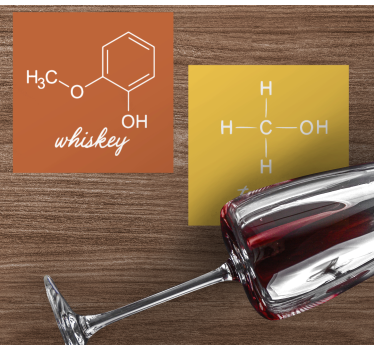 Podkładka pod kubek z tekstem struktury chemiczne napojów - TenStickers