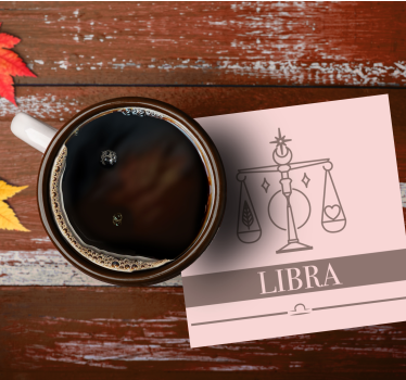 Podkładka pod kubek z tekstem waga zodiakalna - TenStickers