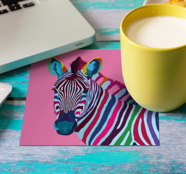 Podstawka pod kubek Zebra pop-art - TenStickers