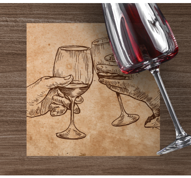 Podkładka pod piwo rysowane szklanki cheers - TenStickers