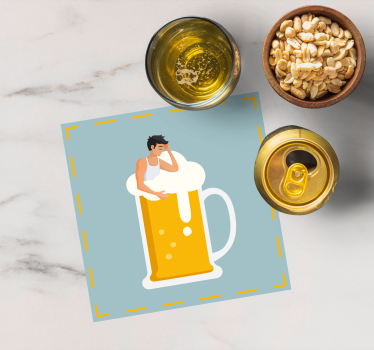 Podkładka pod piwo z relaksującą ilustracją kufla - TenStickers
