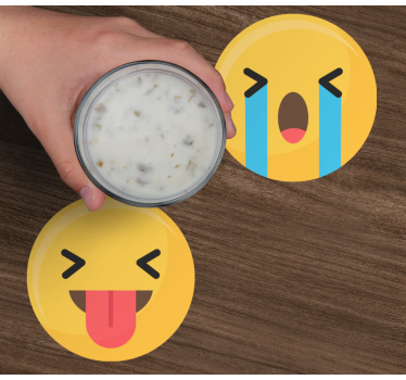 Podkładki pod kubek geek emotikony mediów - TenStickers
