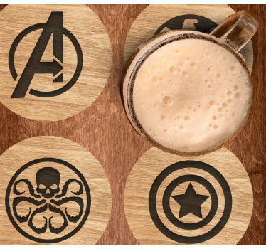 Podkładki pod kubek geek Zestaw podstawek avengers - TenStickers