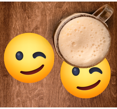 Podstawka pod kubek Emotikon z mrugnięciem - TenStickers
