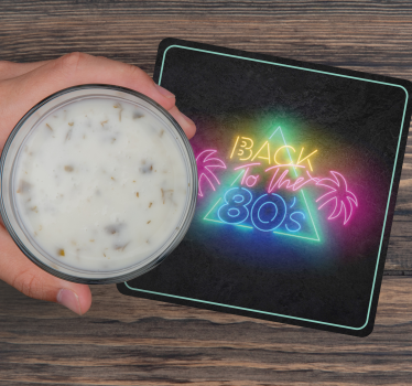 Vintage podstawka pod kubek neonowy retro lat 80-tych - TenStickers