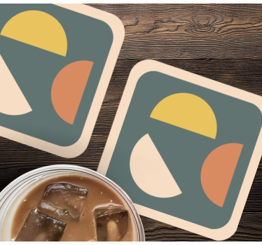 Podstawka pod kubek geek w geometryczne kolorowe kształty - TenStickers