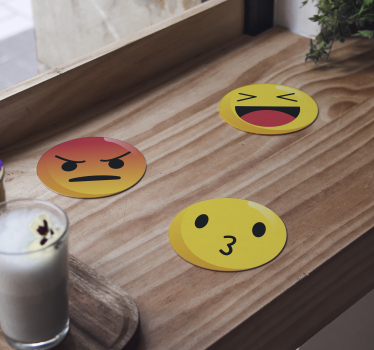 Podkładki pod kubek geek emotikony - TenStickers